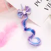 Rainbow Unicorn Hair Clips Fashions Jojo Bows Girl Bowknot Barettes med Gradient Falsk Hår Barretes Kids Hair Accessory GGA2240