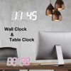 Chaud! Horloge murale 3D LED Horloge murale moderne Table de table numérique montre d'alarme de bureau de nuit Saat pour salon à la maison