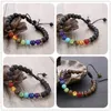 Kittenup Mannen Vrouwen 8mm Lava Rock 7 Chakra Kralen Armband Gevlochten Touw Diffuser Armband Bangle Natuursteen Mode-sieraden