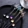 free shipping reative Multicolor Musical Note Spoon 304 Stainless Steel Coffee Spoon Bar Ice Scoop Mirror Polished Titanium Plating Stirring