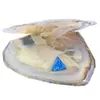 Acessórios de jóias de moda 8mm * 8mm triângulo azul solto zircão cúbico em ostras na embalagem de vácuo
