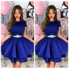 2019 New Royal Blue Ball Gown Homecoming Dresses Vestido Short Sweet 16 Dresses Robes de Cocktail Klänningar Billiga Prom Crows
