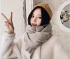 Luxury- Sciarpa ragazza autunno e inverno joker tinta unita sciarpa lavorata a maglia filato per maglieria coreano piccola sciarpa calda invernale fresca giapponese