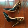 Craiklorvans Toppkvalitet Leopard Gradvis förändring Färg Kvinnor Pumpar Pekade Toe Thin High Heels 2018 New Fashion Luxury Women Shoes