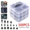 500PCS Car Plastic Clips Car Fasteners Door Trim Panel Auto Bumper Rivet Retainer Push Engine Cover Auto Fastener Clips277z