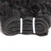 ishowブラジルの深い水道wefts 3/4バンドルレースクロージャー8-28 "ストレートエクステンション織り織り女性すべての年齢の黒い色