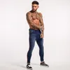 Skinny Jeans Erkekler Mavi Bant Klasik Hip Hop Streç Kot Hombre Slim Fit Marka Biker Stil Sıkı Erkek