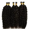 Fabriek Groothandel Kinky Krullend Haar Italiaanse keratine Fusion Stick I TIP Pre Bonded Human Hair Extensions 100g Afro Kinky Krullend Haar 100s