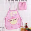 Children Cartoon Apron Cuff sets DIY Cooking Baking Painting Waterproof oil proof Aprons with Arm Sleeve Kids Baby Gowns Bibs Eating Clothes