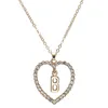 Collana con nome pendente a forma di cuore con lettera personalizzata iniziale in cristallo di nuova moda per donne con ciondolo a catena color oro regalo di gioielli girocollo276m
