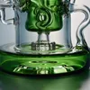 Base lourde Klein Recycler Bongs Tornado Bong En Verre Pommeau De Douche Perc Huile Dab Rigs Bleu Vert Ambre Conduites D'eau Avec Bol