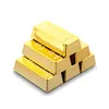 Conjunto de 6pcs mini ímãs de geladeira de ouro para geladeira Decoração de quadro de mensagens Decoração de Brick Golden Brick