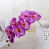 Orkidé konstgjorda blommor Gör-det-själv konstgjord fjäril Orkidé sidenblommabukett Phalaenopsis Heminredning för bröllop 6 färger