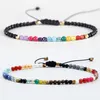 12 Constellation Lucky Stone Beads Bracciale semplice 3mm Perline Bracciale regolabile Bohemia Unisex Women Chakra Bracciali DHL Free
