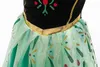 Vestido de princesa para niña Reina de las Nieves 2 Faja de copo de nieve de manga corta Cosplay disfraz elegante desfile de Halloween ropa de fiesta niños verde 8435272