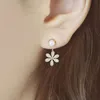 2019 NOUVEAU Charme Cristal Fleur Boucles D'oreilles Pour Les Femmes Bijoux De Mode Double Face Or Argent Cadeau Pour La Fête Meilleur Ami