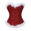 Women039s Christmas Papai Noel Costume sexy Corset Bustier Lingerie Top Corselet Overbust Bust Size Tamanho Sexy Red Burlesco Fantases 6xl2339183