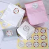 Small fresh Thank you sticker 4 color flower seal label sticker DIY gift decoration and cake baking package diameter 35mm 38mm customizable