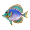 Home Metal Fish Artwork for Garden Decoration Outdoor Animal with Glass Painting Fish for Garden Statues and Sculptures T200117215V