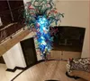 100% Hand Blown Murano Glass Chandeliers Lamp With Led Bulbs Crystal Blue Chandelier Big Large Size for Stair Style