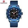 NAVIFORCE Männer Uhr Top Luxus Marke Mann Militär Sport Quarz Handgelenk Uhren Edelstahl LED Digital Uhr Relogio Masculino326C