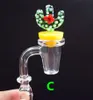 DHL XL Flat Top Conical Quartz Nail With Solid Glass Cactus Panda Duck Carb Cap Smoking Accessories For Oil Rigs Glass Bongs