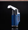 Tube gas Lighter Double Blue Flame Spray Gun Electronic Lighter Visible gas Butane Torch Turbo Torch Cigar Cigarette Lighters