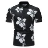 2018 nova chegada manga curta homens s impressão floral algodão mens casual camisa de moda eu tamanho m-3xl