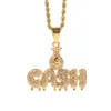 Dollar Purse CASH Letters Pendant Necklace Gold Plated Stainless Steel Inlaid Rhinestone Pendant Hip Hop Jewelry3856028