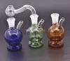 10 mm Mini plataforma petrolera de vidrio Bong de agua para plataformas DAB Ash Catcher Hookah Pipe Fumar quemador de aceite burbujeador de agua con manguera de silicona