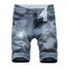 Heren Jeans Straight Ripped Shorts Mannen Zomer Merk Heren Stretch Korte Casual Streetwear Elastische Biker Denim 29-42220Y