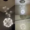 Lámparas colgantes Europa Araña de cristal Tienda de ropa Restaurante Sala de estar G4 Iluminación LED Escaleras Droplight American Flower Lamp