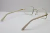 Wholesale- Randlos Metall Brillen T8200762 neue geschnitzte Objektiv Männer Glas-heiße optische Brillen Randlos