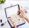 Multi Functional Velvet Jewelry Trays Organizer Mirror Jewellery Box Earring Necklace Bracelet Ring Storage Case PU Leather Boxes