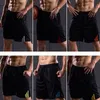 Pantaloncini da corsa da uomo Pantaloncini da tennis da palestra con tasca con zip a righe Allenamento ad asciugatura rapida Fitness Pallacanestro Sport sciolto Taglie forti