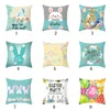 Easter Pattern Pillow Case Rabbit Egg Bunny Pillow Cushion Cover 18x18 Inches Multi Design