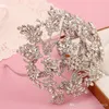 Novo casamento nupcial cristal strass prata rainha headbands tiara headpiece princesa acessórios de cabelo concurso baile varejo jóias273q