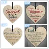 Christmas Tree Ornaments Heart Shape wooden Pendant Letters Wood Craft Christmas Party Decoration Gift Toys 25 styles A1011038345696