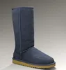 Mujeres de alta calidad Moda clásica Botas para la nieve Zapato hasta la rodilla Tobillo Arco corto Diseñador de piel para invierno Castaño negro Vaca Cuero partido Zapatos de plataforma informales 35-45