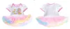 Summer Infant Bébé Vêtements pour Tout-Petits Filles Coloré Oeuf Rayé Lettre Imprimer Bébé De Pâques Costumes Barboteuse Chaussures Habillées et Accessoires