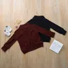 Baby Boy Girl Knitwear Sweter ins Autumn Long Rleeve Kid Cotton Cardigan Wine Wine Red Black Coat 2111107