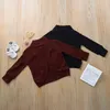 Bébé garçon fille tricots pull Ins automne à manches longues enfant coton Cardigan vin rouge noir manteau 2111107