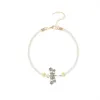 Pulseras de moda para mujer, trébol geométrico, luna redonda, cristal, cuero, oro, conjunto de pulseras, exquisita joyería para fiesta de cumpleaños para mujer, 1