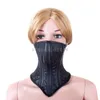 Lederen hals Corset Kraag Kinky Restraint Snuit Mask Lockable Houding AU65