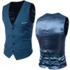 Brand Suit Vest Men Jacket Sleeveless Black Blue Solid Color Fashion Spring Autumn Plus Size Waistcoat1 Men's Vests