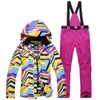 Le nuove donne inverno tuta da sci femminile Snowboard Ski Jacket + pants Abbigliamento impermeabile antivento traspirante Outdoor Sports Ski Suit T190920