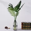 5pcs simulering tropiska växter sköldpadda blad konstgjorda gröna växter palm löv DIY hem dekoration tillbehör bröllop juldekoration