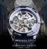 Forsining New Fashion Men Mechanical Watch Black Automatisch skelet analoge polshorloge lederen band Business Watches Montre Homme297983120