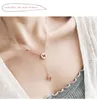 Fashion-Steel Fashion Halsband Rose Gold Japan och Sydkorea Simple M Letter Pendant Plated 18K Gold Clavicle Chain Trend Födelsedag Holida