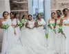 2019 Western Country Bridesmaidsドレスシフォン結婚式のゲストドレスイブニングウエディングドレスラインワンショルダープラスサイズの名誉ドレス